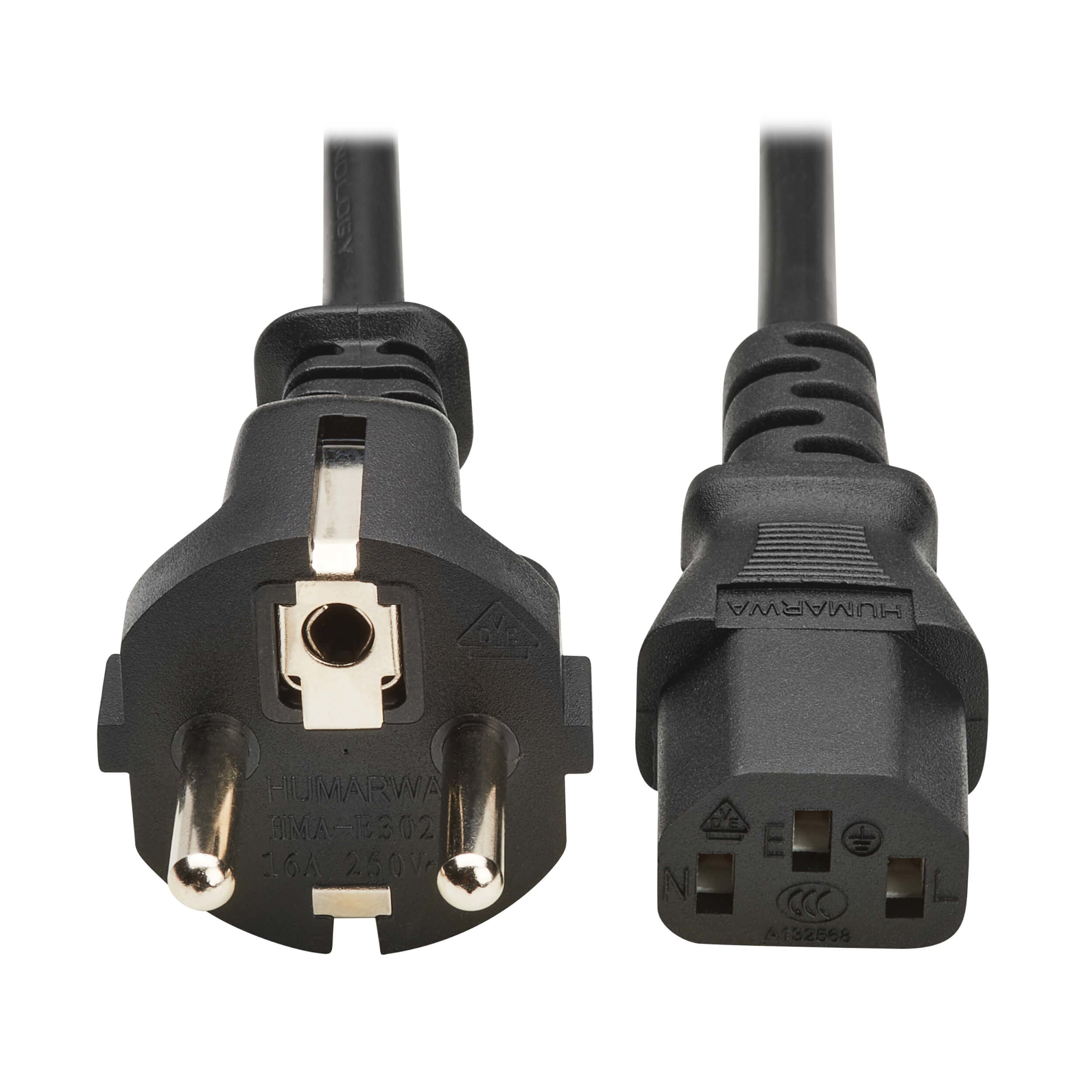 Eaton Netzkabel, IEC C13 auf Schuko (Typ F), H05VV-F, 250 V, 10 A, 3 m, Schwarz
