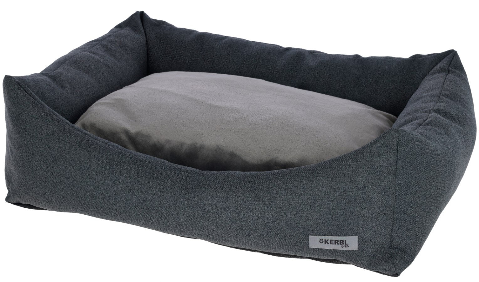 Kerbl Platin Ortho Hundebett – 55 × 65 × 20 cm, Schaumstoff, Polyesterbezug, abnehmbar, grau