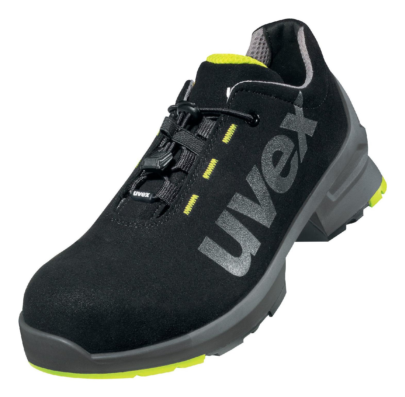 Uvex 1 8544.8 Sicherheitshalbschuh S2 ESD SRC – schwarz – Grösse 43, Weite 11, Speed-Schnürsenkel, metallfrei