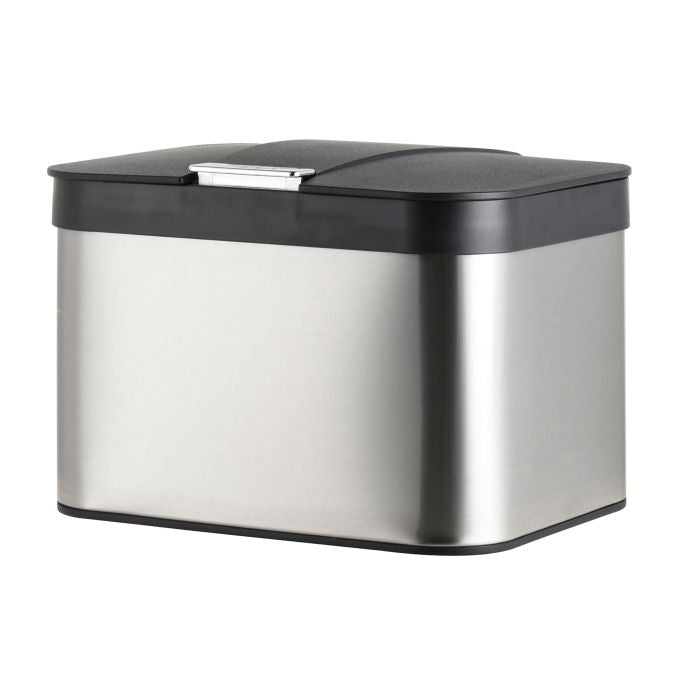 Relaxdays Komposteimer – 4,5 l – Edelstahl, Rechteckig – Schwarz