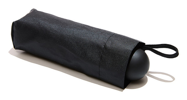 Muitomas Taschenschirm – L 17,5 cm – schwarz – mit Hülle, rutschfester Soft-Touch-Griff