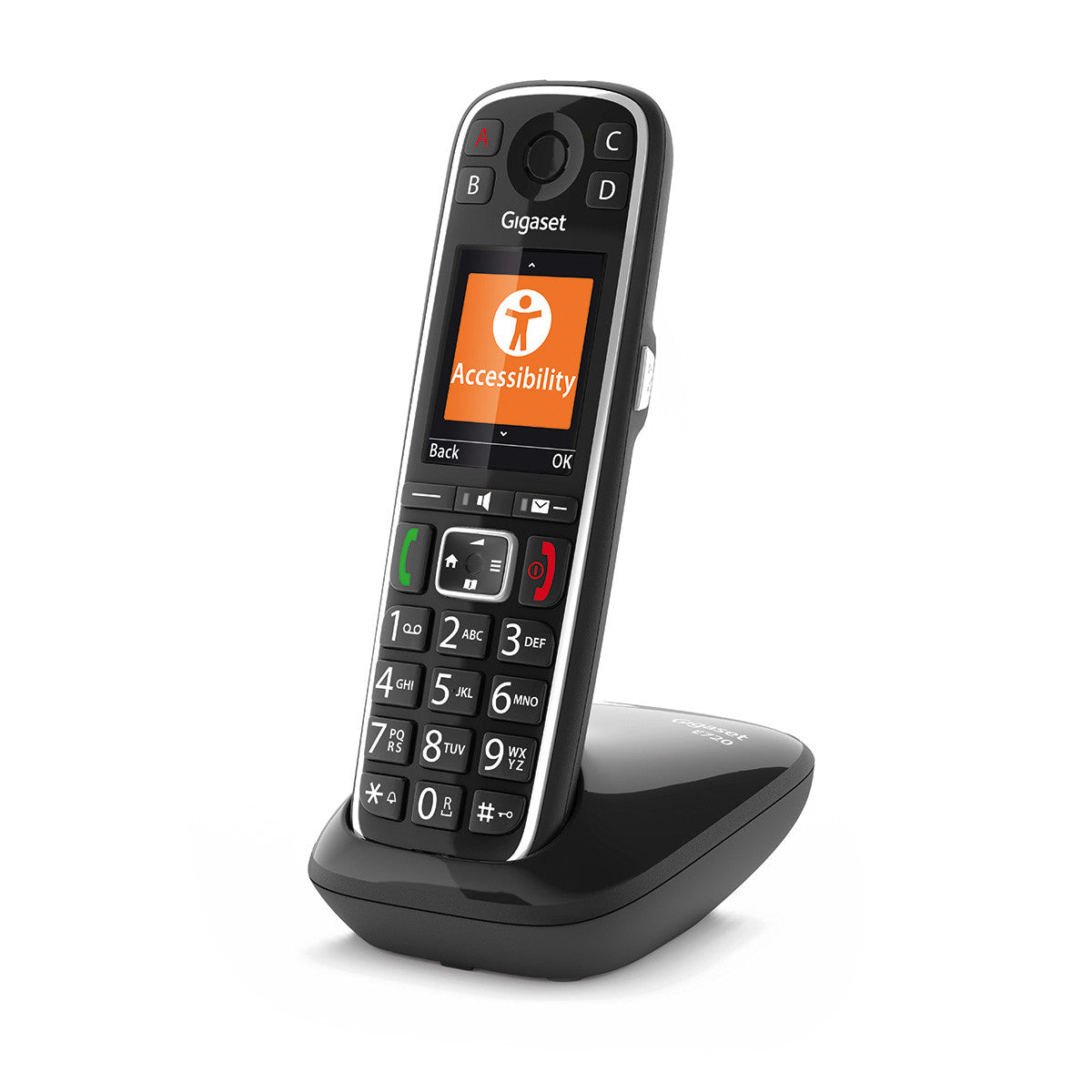 Gigaset E720 – Grosstastentelefon, Bluetooth, Schwarz