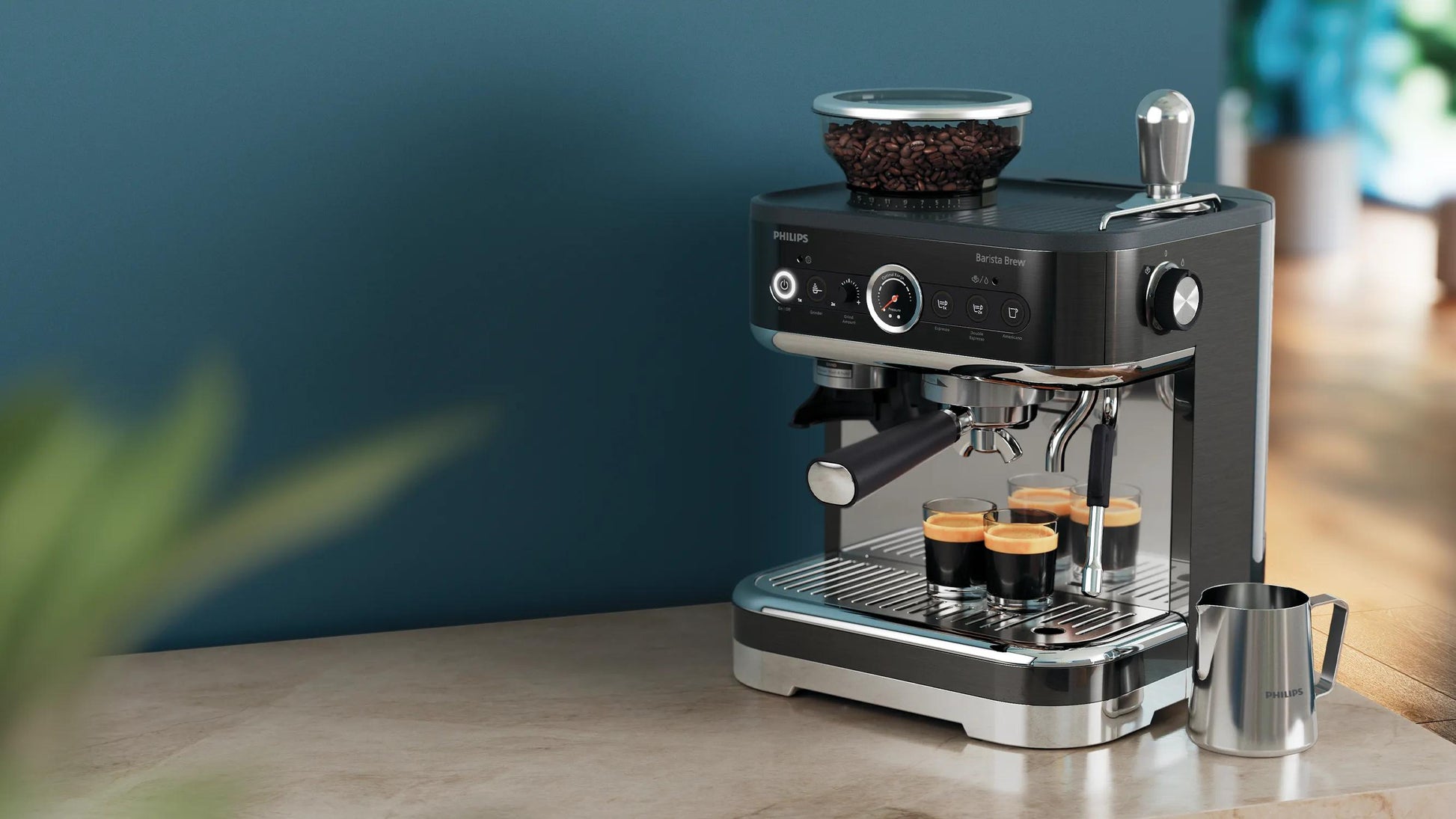 Philips Barista Brew PSA3218/10 Kaffeevollautomat – 2,3 l, 250 g Bohnenbehälter, 15 bar, Milchtank 0,45 l