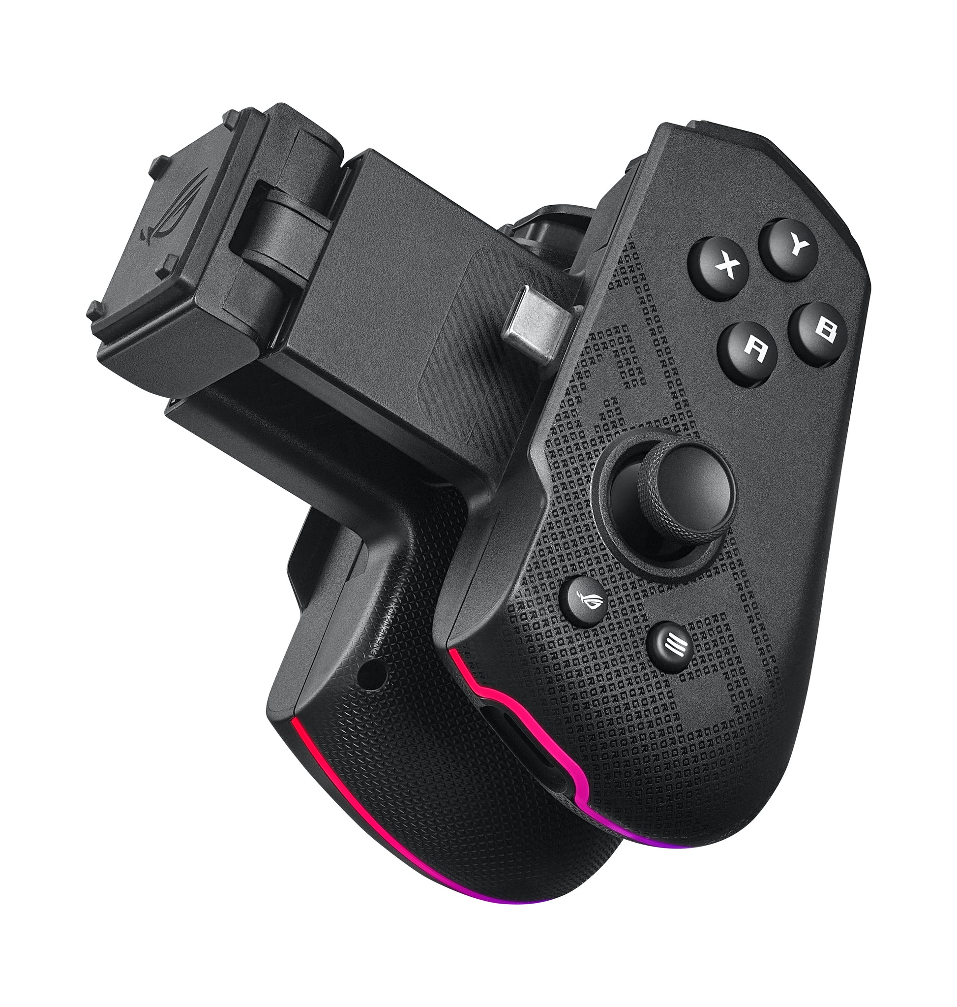 ASUS ROG Tessen – Gamepad – USB 3.2 Gen 1 (USB‑C), RGB, Programmierbare Tasten, für Android, Schwarz/Grau