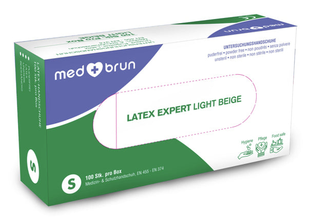 MedBrun Einweghandschuhe Latex Expert – Grösse M – Beige, CE