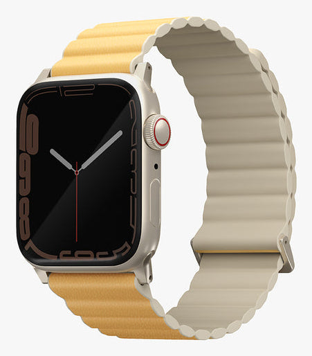 Uniq Revix Premium Edition – Armband – für Apple Watch (40/41/42 mm), Elfenbein, Gelb, Grösse 120 - 180 mm