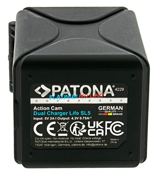 PATONA 4229 Akkulader – 2-fach – für SL5 – Schwarz
