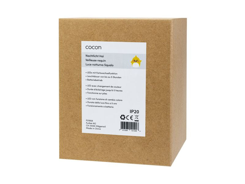 COCON Nachtlicht Hai – Mehrfarbig, Akku – Weiss
