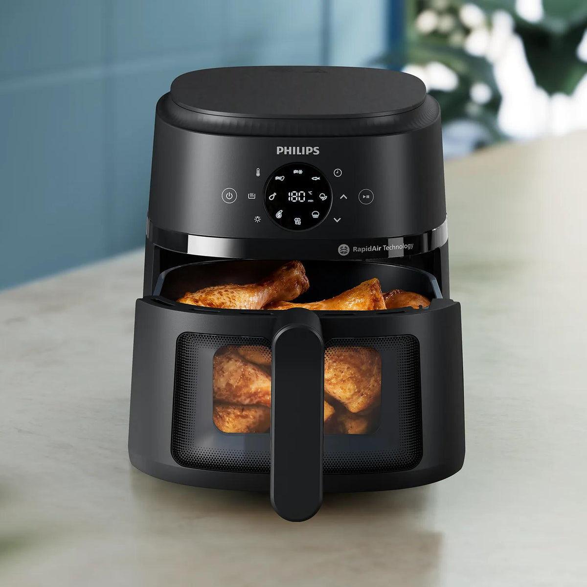 Philips Heissluftfritteuse NA220/00 – 4,2 l, 1500 W, Rapid Air – schwarz