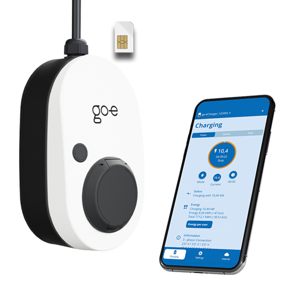 go-e Gemini 2.0 Ladestation – 11 kW, 3-ph, Wandmontage, Typ 2, 16 A, IP65, 1,8 m