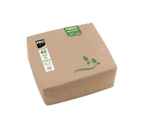 PRONAPPE Servietten braun – 38 × 38 cm, 2-lagig – 40 Stück