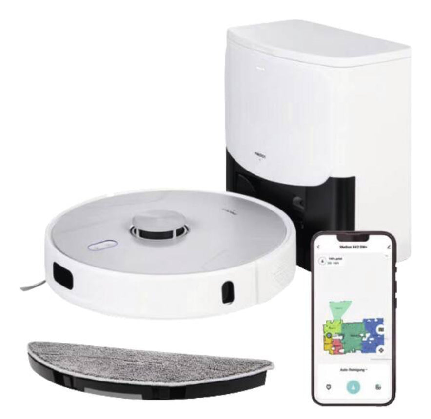 MEDION Saugroboter MD 12043 mit Wischfunktion – 240 min, Höhe 98 mm