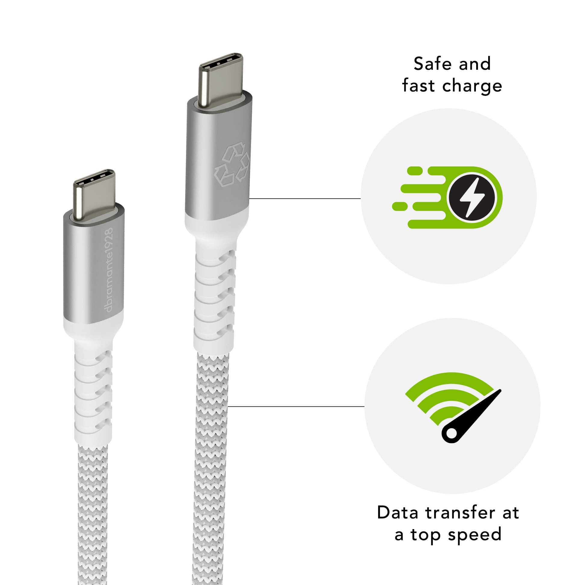 dbramante1928 USB-C–Lightning Datenkabel – 1,2 m, USB 2.0, Weiss