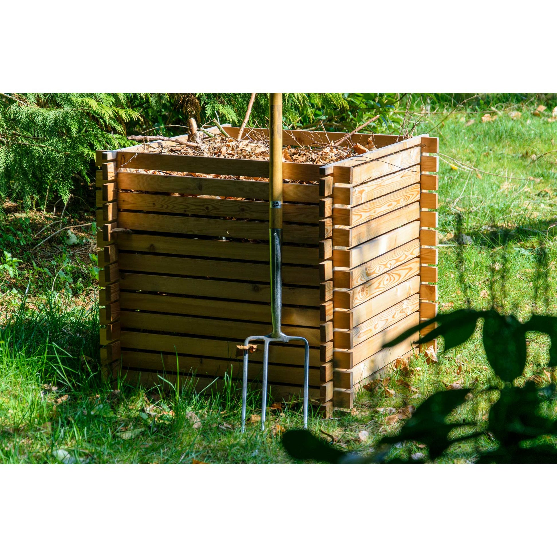 Dobar Abfalleinsatz Komposter Lärchi – 420 l, Holz, B 790 × T 790 × H 790 mm