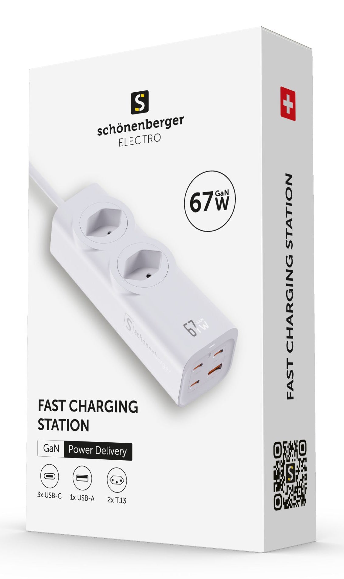 M. Schönenberger 24.21367WS Ladestation – 2300 W, 3× USB-C + 1× Micro-USB, PD, QC – für USB-Geräte