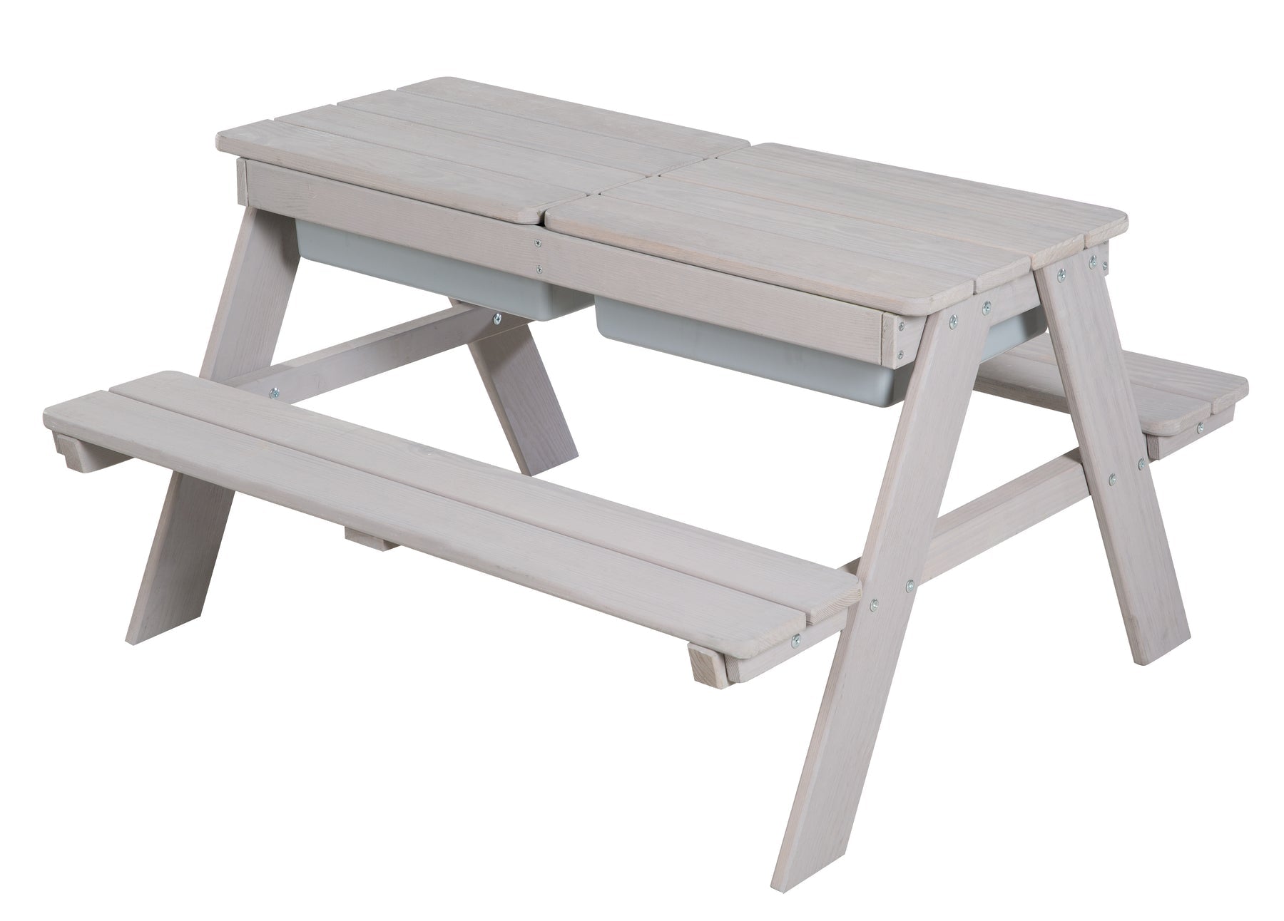 Roba Beistelltisch – 89 × 85,5 × 50 cm – Kunststoff & Holz – Grau – mit Staufach