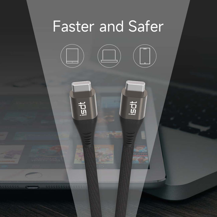 ISDT USB-C auf USB-C Kabel – USB 3.2 Gen 2 (10 Gbit/s) – 2 m – PD 100 W – für MacBook und mehr