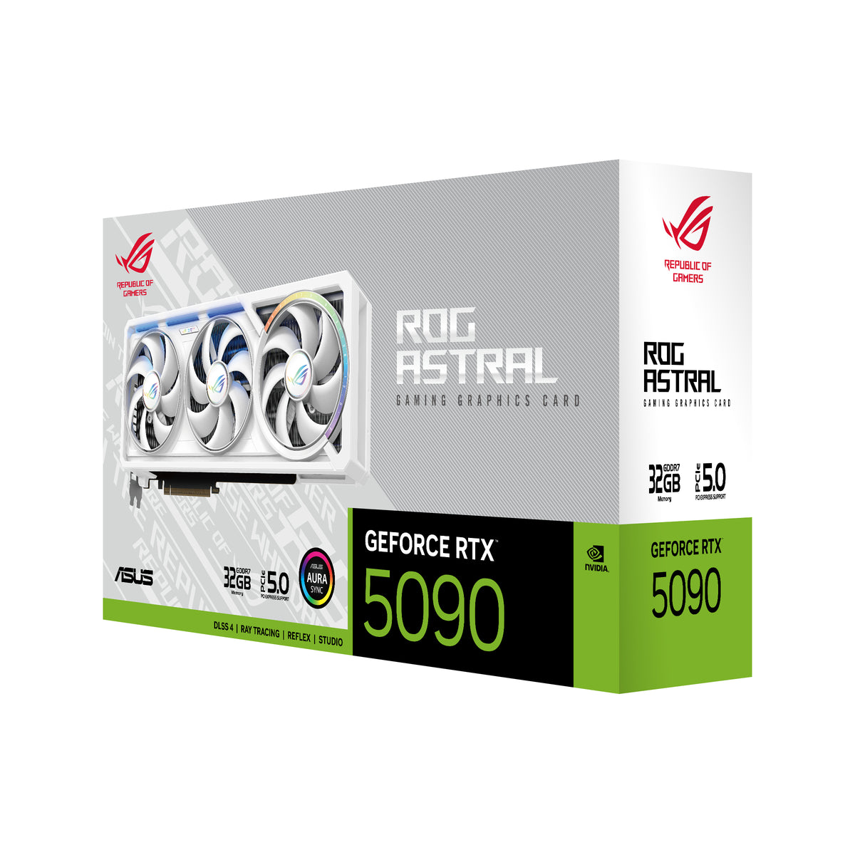 ASUS ROG ASTRAL RTX5090 32G WH – PCIe Grafikkarte – 3×DisplayPort, 2×HDMI, PCIe 5.0, 32 GB GDDR7