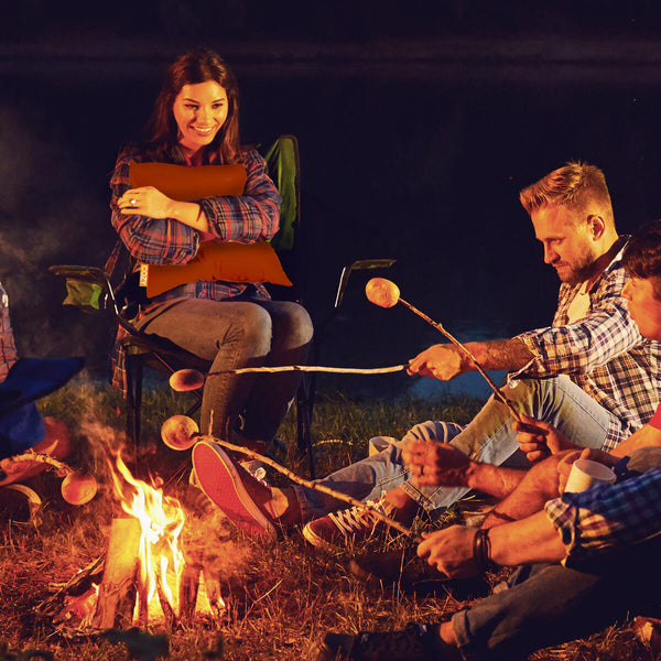 Bodi-Tek Una Heizkissen – 45 × 45 cm, Strickbezug, mit Powerbank 10'000 mAh, 3 Heizstufen, Beige