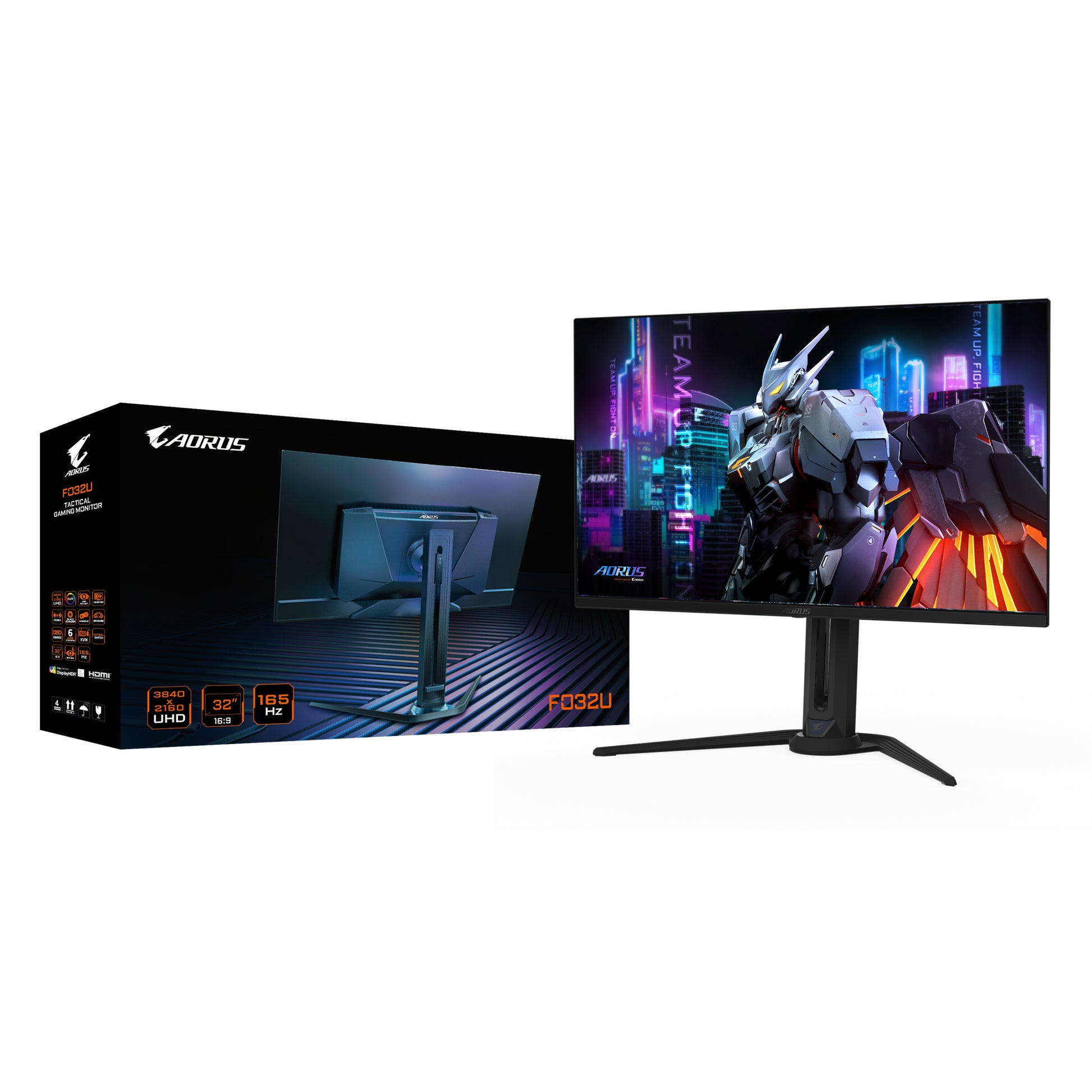 GIGABYTE AORUS FO32U – 31,5", 3840 × 2160 (4K), OLED, 165 Hz, USB-C 18 W, DisplayHDR True Black 400