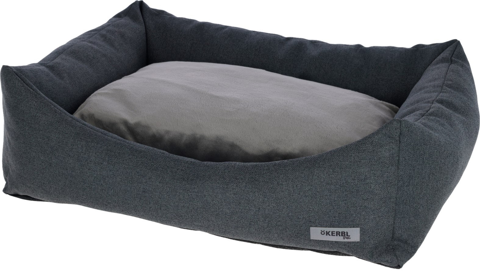 Kerbl Platin Ortho Hundebett – 60 × 80 × 25 cm, Schaumstoff, abnehmbarer Polyesterbezug, Grau