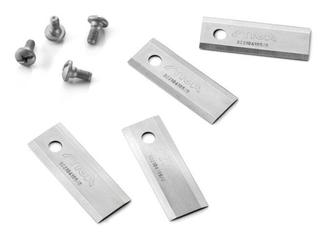 Stiga Rasenmäherklinge 40 × 16 mm Edelstahl – 12 Stk – für Stiga