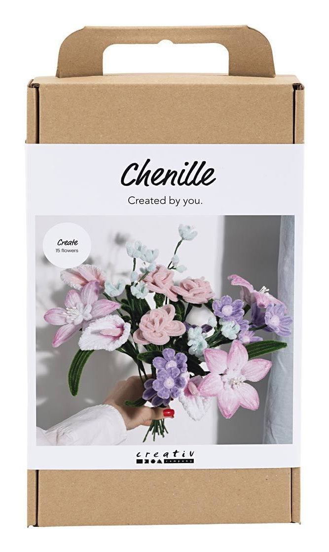 Creativ Company Bastelset Blumen aus Pfeifenreinigern – Chenille (Pfeifenreiniger) – Mehrfarbig