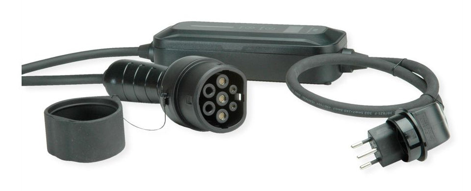 ROLINE Mode-2 Ladekabel 2,3 kW, einphasig – T12 (CH, Typ J), Typ 2, 3 m – für Typ-2-Fahrzeuge