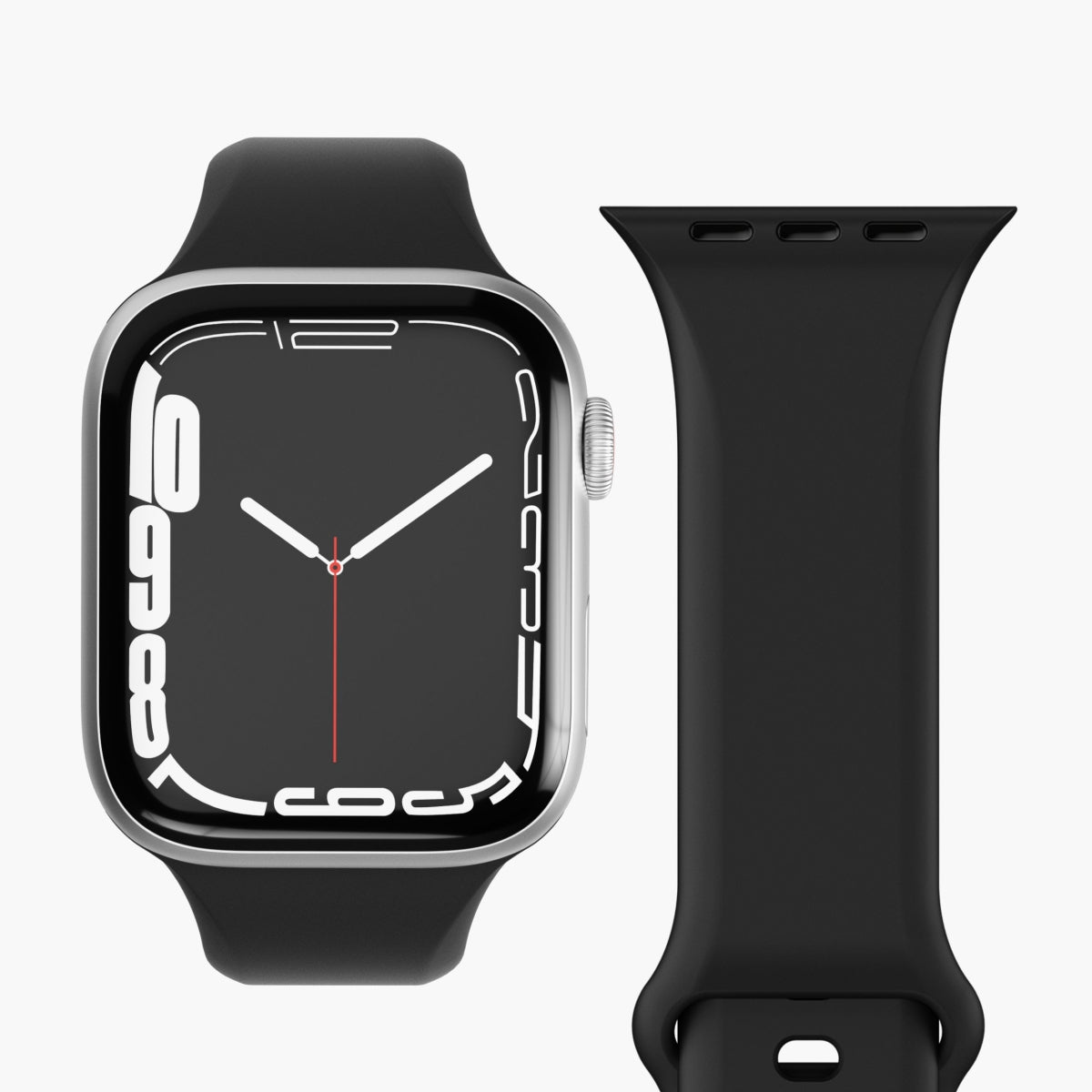 Vonmählen Classic Band 2 – Silikon, Schwarz, für Apple Watch