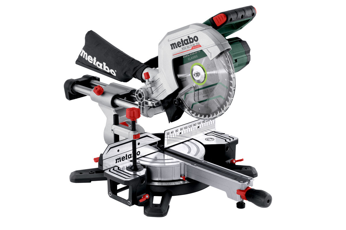 Metabo Akku-Kapp- und Gehrungssäge KGS 18 LTX BL 254 – 18 V (CAS) – Sägeblatt-Ø 254 mm – Solo