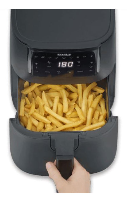 Severin Heissluftfritteuse FR 2461 – 4 l, 1300 W, 8 Programme – Schwarz