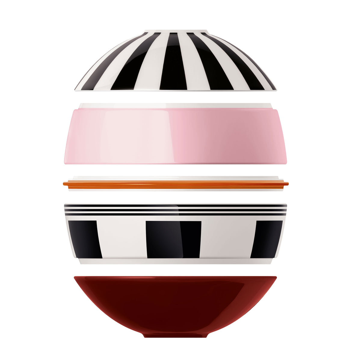 Villeroy & Boch Geschirrset Iconic petite Boule Memphis – 5-teiliges Set, Ø 14 cm, Porzellan, spülmaschinenfest