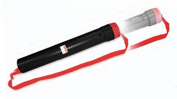 ARDA Zeichnungsrolle – Länge 40 cm, Durchmesser 5,5 cm, mit Deckel, Schultergurt, Schwarz/Rot, Kunststoff, 1 Stück
