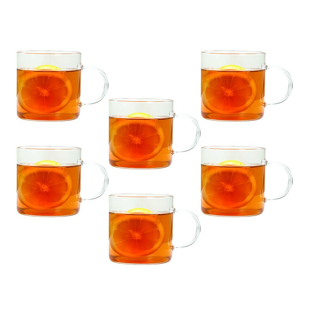 Tognana Porcellane Tognana Teetasse Lyra – 6er Set, 280 ml, Ø 8,0 cm, Borosilikatglas, spülmaschinenfest, mikrowellengeeignet