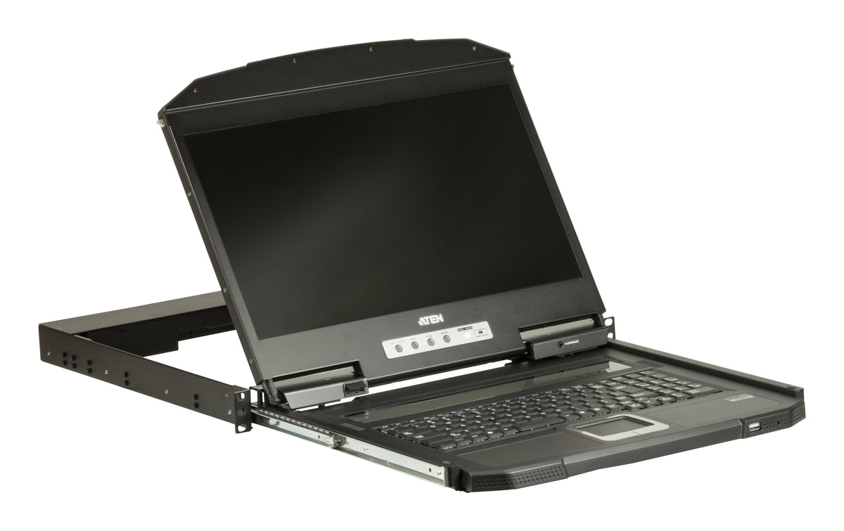 ATEN CL3100NX – 18,5" Rack-LCD-Konsole – 1366 × 768/60 Hz, 1-Port KVM, VGA, USB 2.0 – 1U