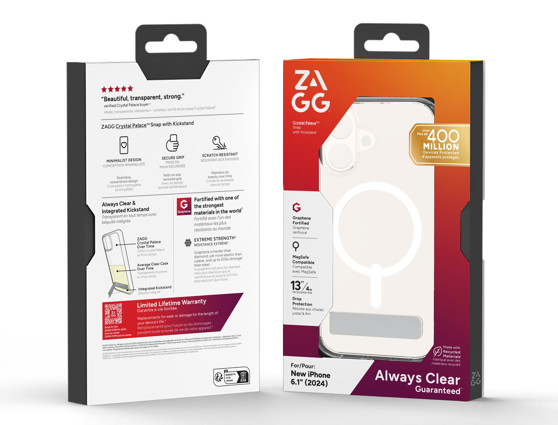 ZAGG Backcover Crystal Palace – für Apple iPhone 16 – transparent