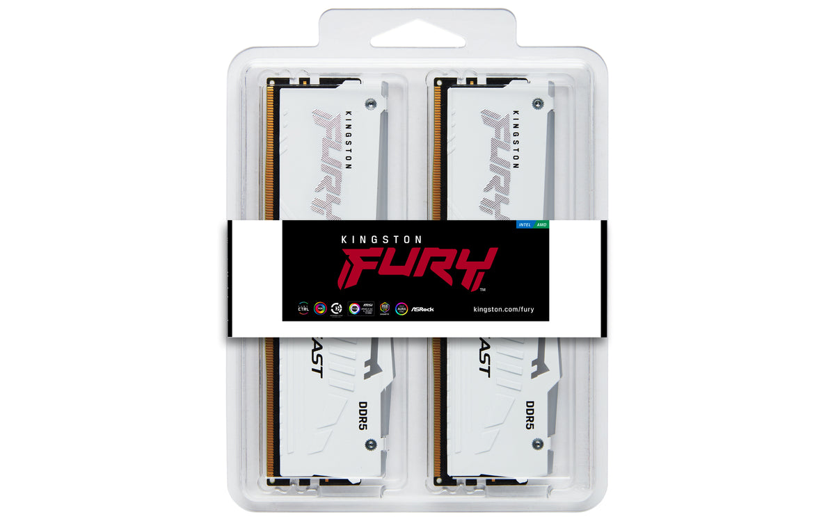 Kingston Technology FURY Beast – Arbeitsspeicher – 64 GB (4×16 GB), DDR5 6000 MT/s, CL40, RGB