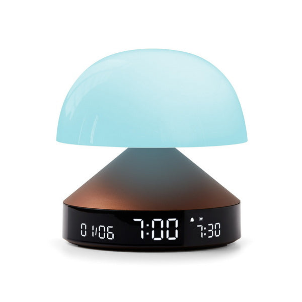 Lexon Lichtwecker Mina Sunrise – digital – 11,0 × 11,0 cm, bronze, Aluminium, USB, 5 Wecktöne