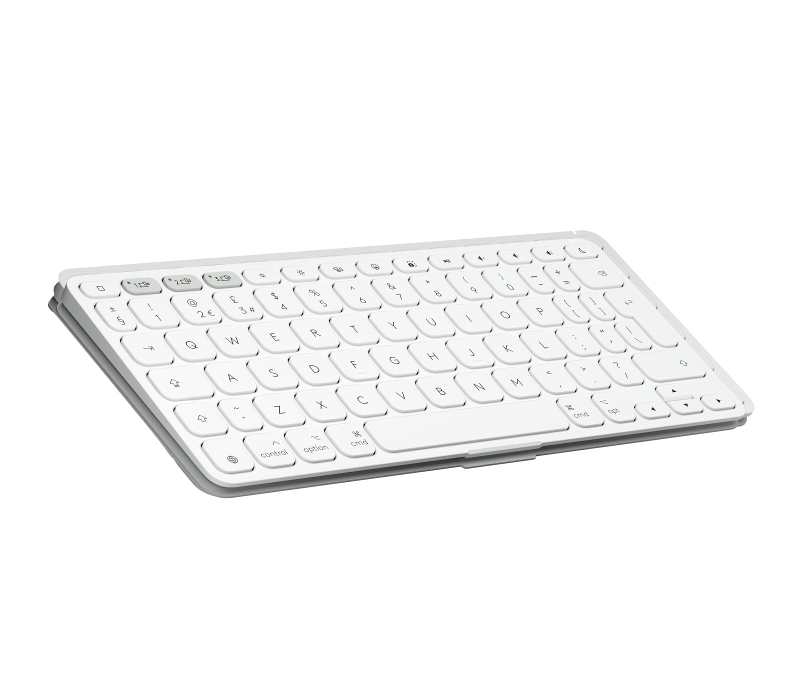 Logitech Keys-To-Go 2 – Mini Tastatur – Schere – Bluetooth – QWERTY (UK‑INT) – Weiss – Ohne Ziffernblock