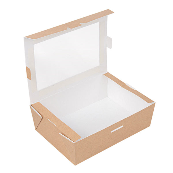 Garcia de Pou Weita Take-away-Box, Papier/Karton – 1'000 ml 170 × 120 × 55 mm, braun/weiss – FSC – 50 Stk.
