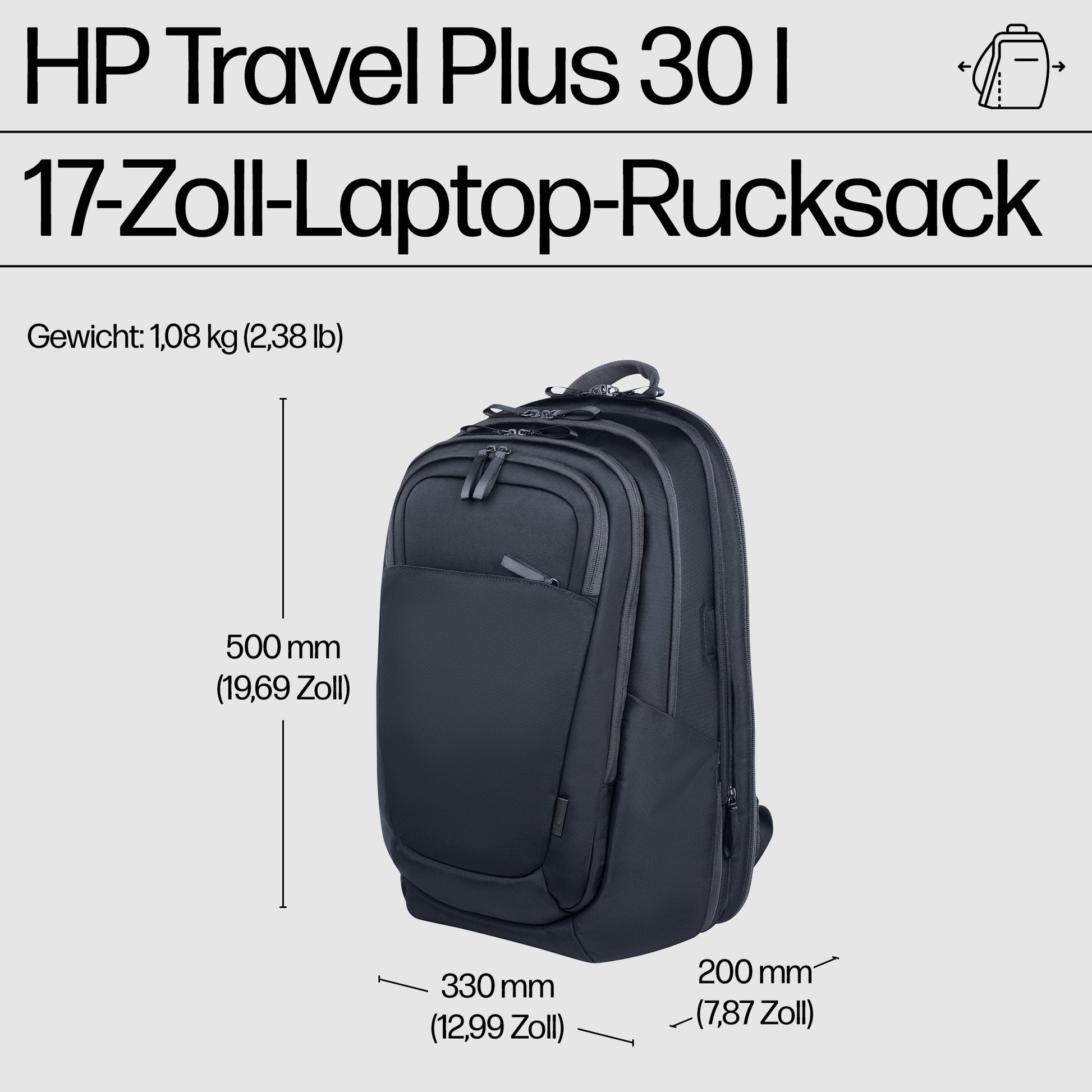 HP Notebook-Rucksack bis 17,3" – Blau