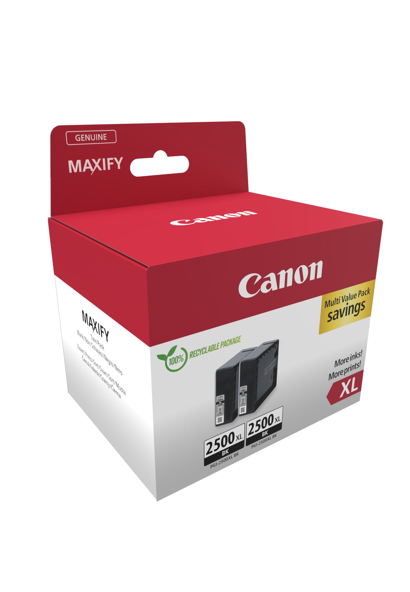 Canon Tintenpatronen-Multipack PGI-2500XL, Schwarz, XL, 2er-Pack