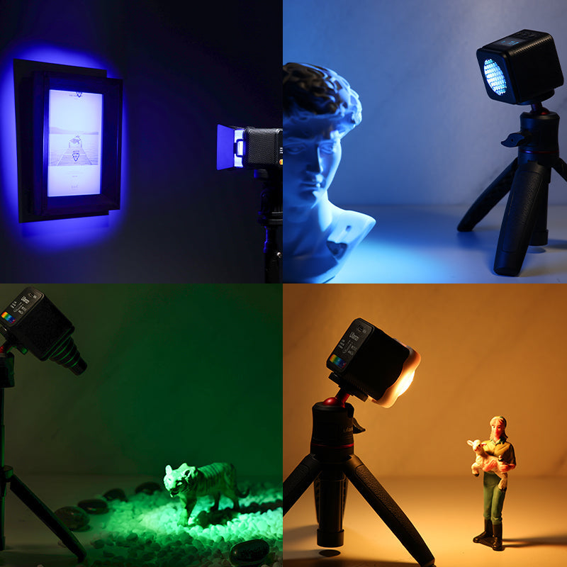 Ulanzi L2 RGB Streaming-Licht – RGB, 4 W, dimmbar, OLED-Display, Akku/USB – 41 × 41 × 41 mm