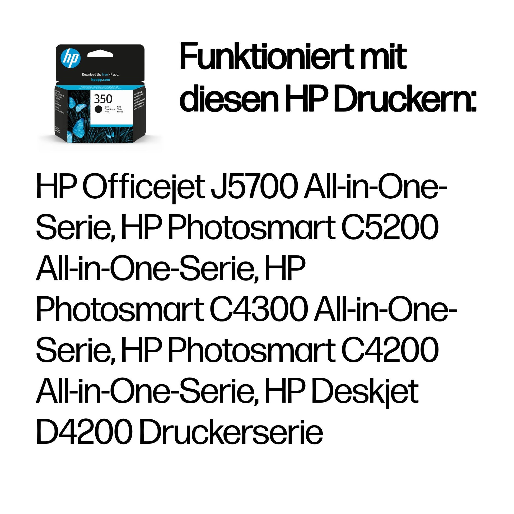 HP 350 Schwarz Tintenpatrone (Original) – 200 Seiten