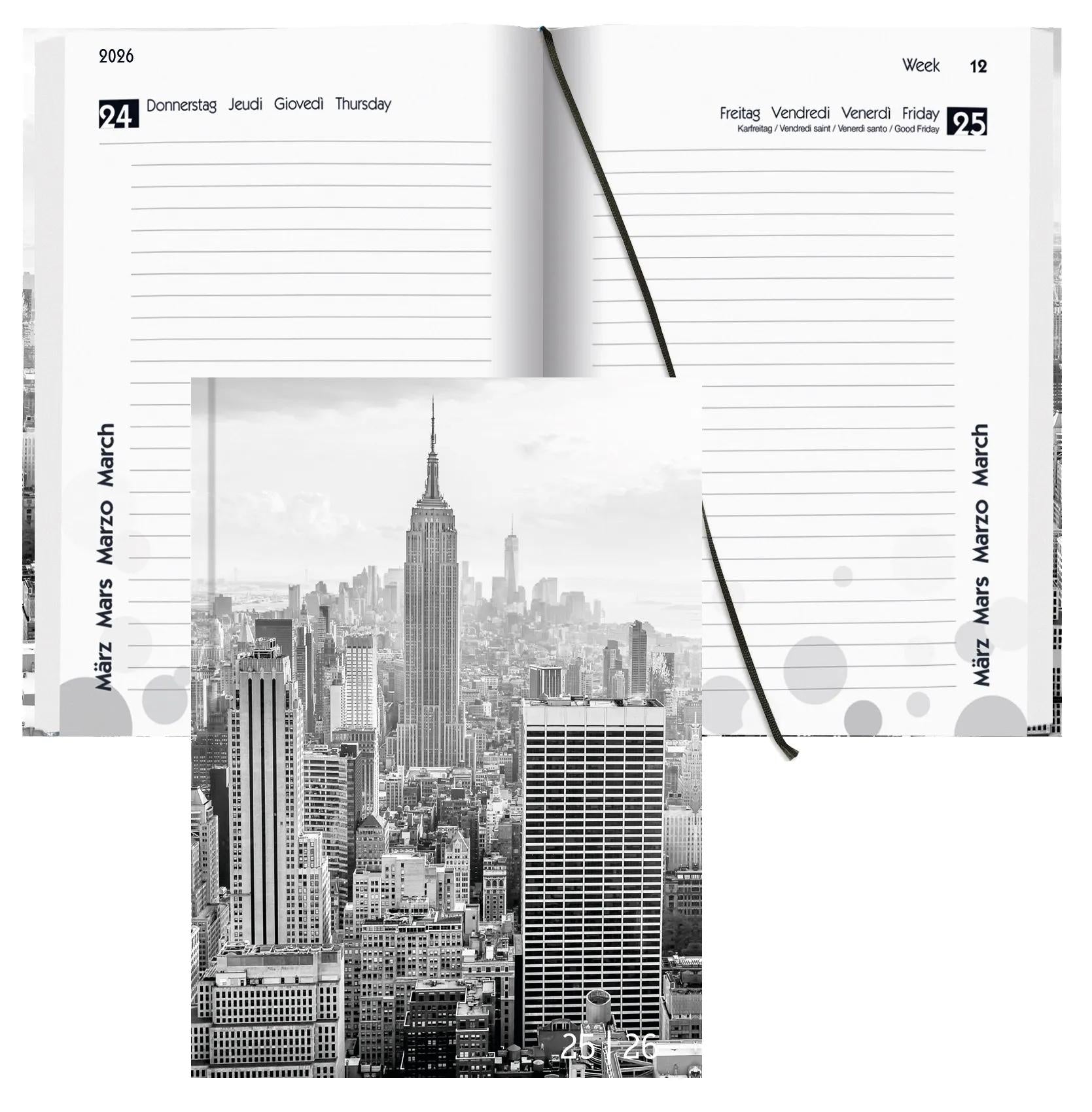 Biella mydiary Schüleragenda – 1 Tag/Seite, gebunden, 12 × 16,5 cm, Aug–Jul, City, FSC