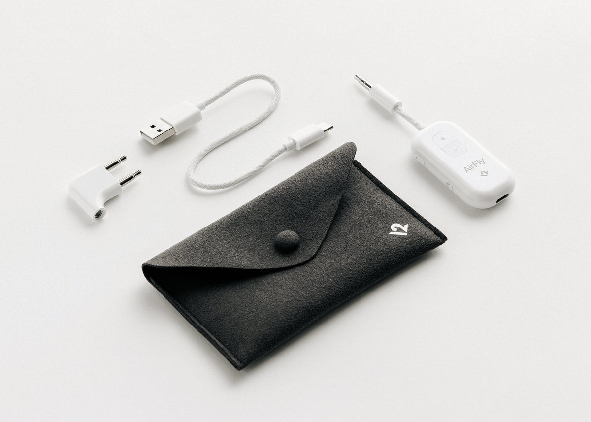 Twelve South AirFly Pro 2 – Bluetooth Audio-Adapter (Tx/Rx) – 3,5 mm/USB-C/USB-A – 25 h Akkulaufzeit – Weiss