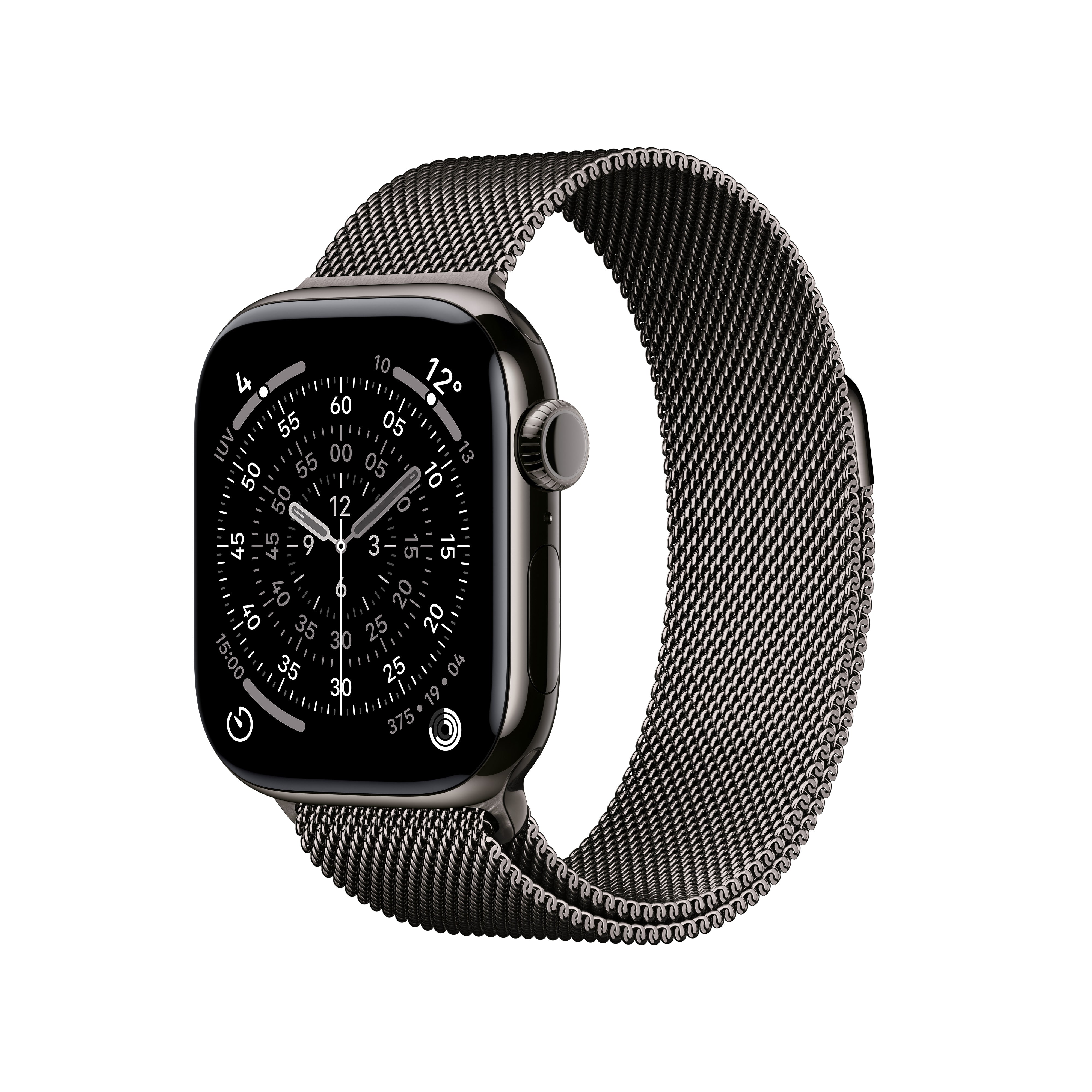 Apple Watch Series 11 42 mm GPS + Cellular – Titan Schiefer, Mailänder Schlaufe, Titan, 50 m, für iPhone
