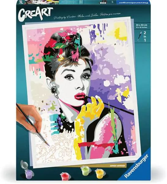 Ravensburger CreArt – Malen-nach-Zahlen-Set – Audrey Hepburn – 30 × 40 cm – ab 14 Jahren