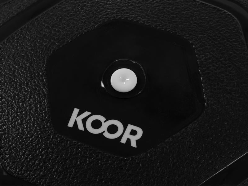 KOOR F00920 Sitzball – PVC – Schwarz, inkl. Fussluftpumpe, Ø 65 cm, bis 500 kg