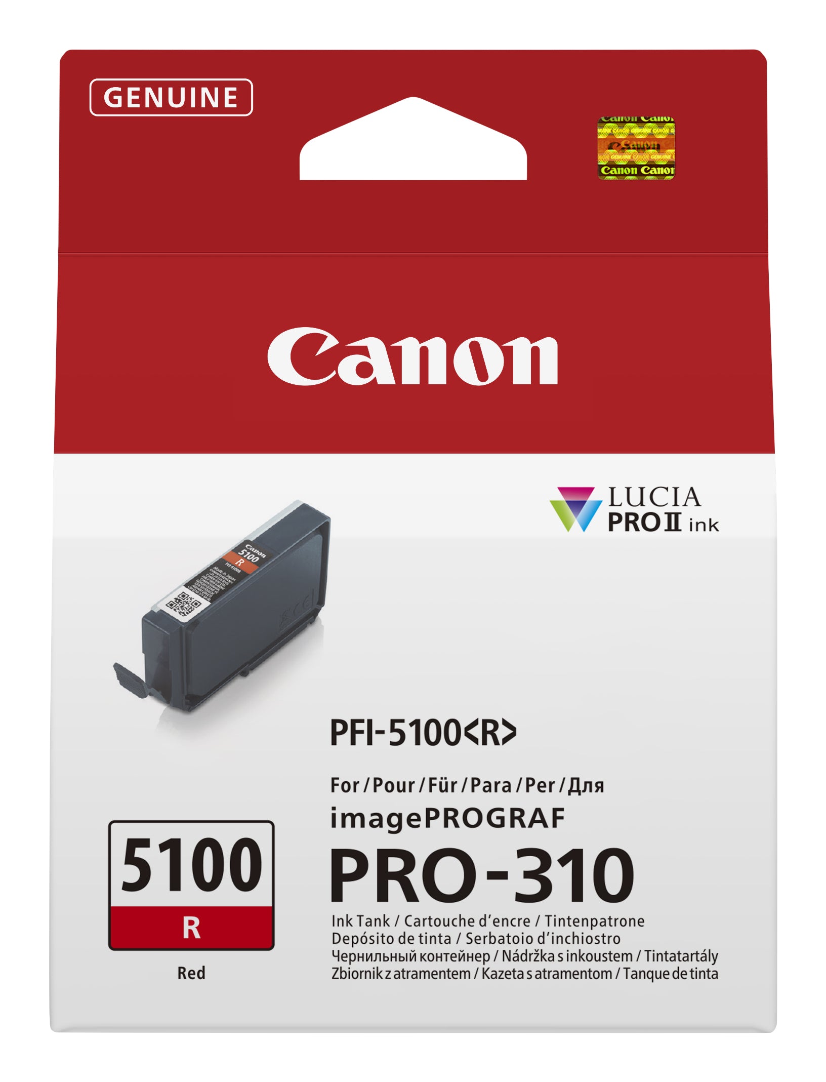Canon PFI-5100 Rot Tintenpatrone (Original) – 14,4 ml – für imagePROGRAF PRO-310
